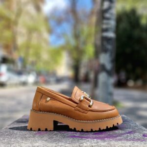 Дамски лоуфъри в цвят Таба от изключително мека естествена кожа на олекотено EVA ходило