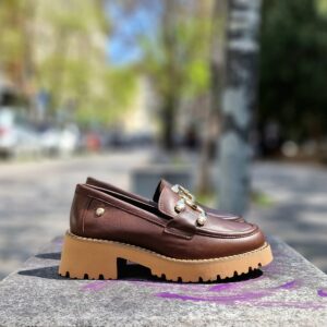 Дамски лоуфъри в цвят Шоколад от изключително мека естествена кожа на олекотено EVA ходило